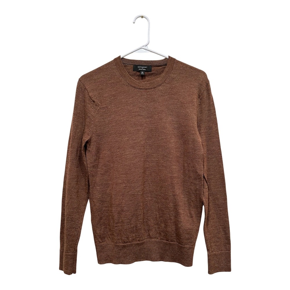 Banana Republic Merino Wool Sweater Womens‎ XS Brown Crewneck Knit Pullover